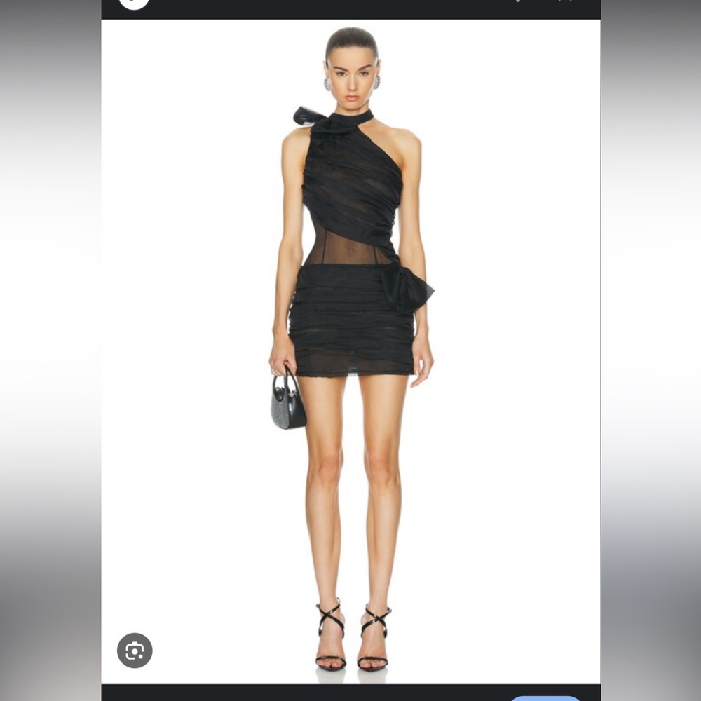 ALESSANDRA RICH
Draped Mini Dress in Black